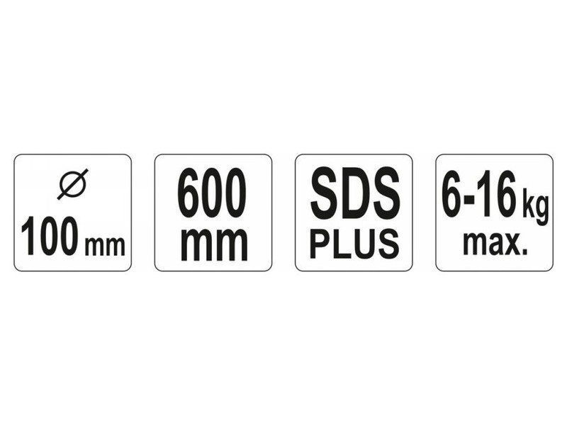 YATO Tijă de amestecare (vopsea) 100 x 600 mm SDS-Plus - 2 | YEO