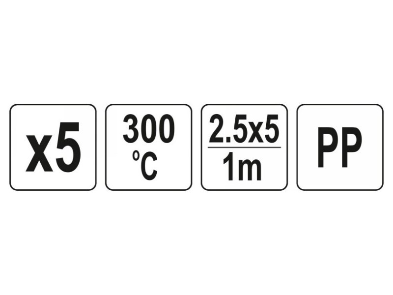 YATO Tijă de sudură din plastic 2,5 x 5 mm x 1 m PP (5 bucăți)