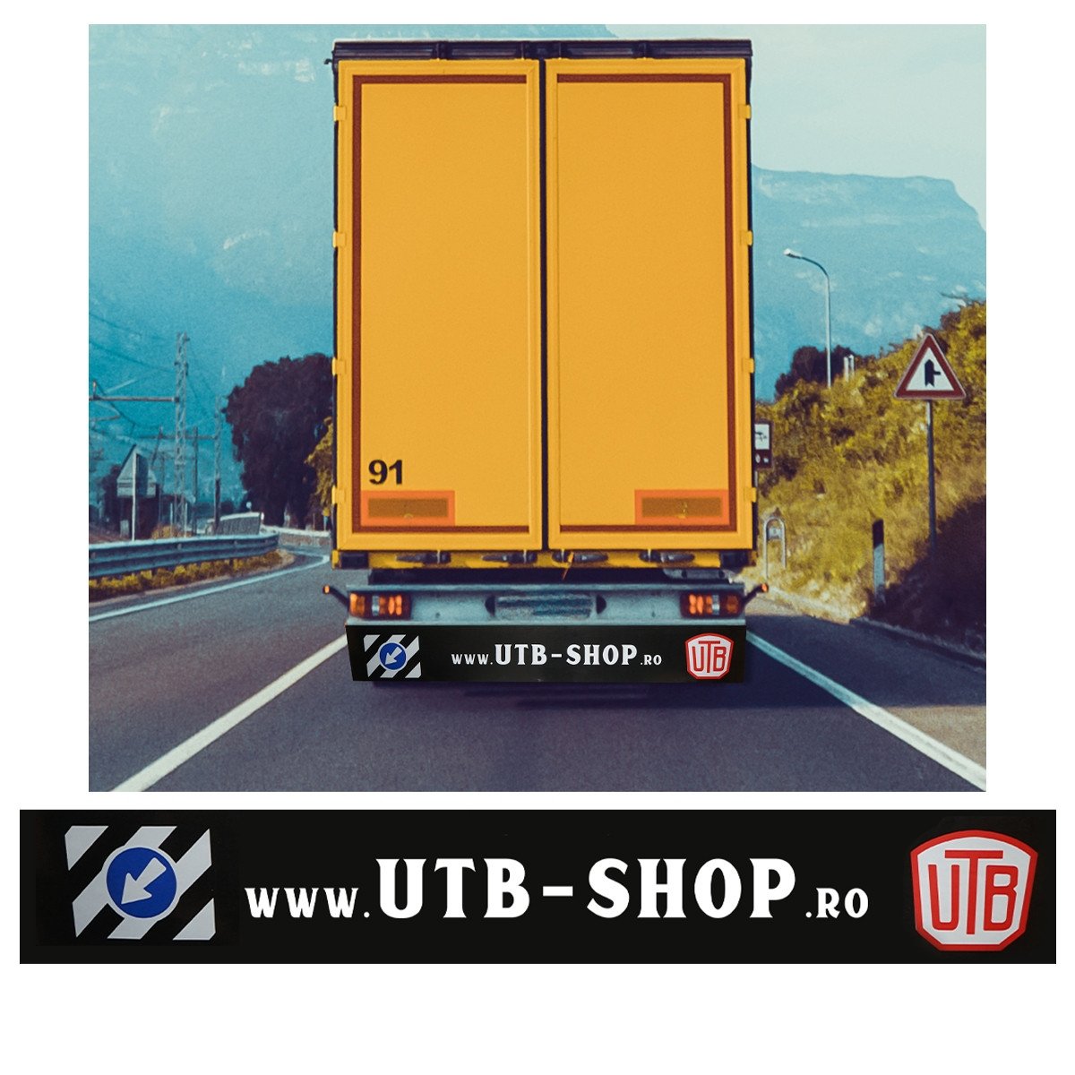 Aparatoare noroi camion HIGH QUALITY 240x35cm din cauciuc rezistent, Cod: BK92729, inscriptionat cu UTB SHOP