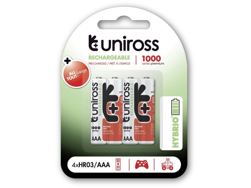 Baterie UNIROSS AAA/micro 1,2 V 1000 mAh (4 buc)