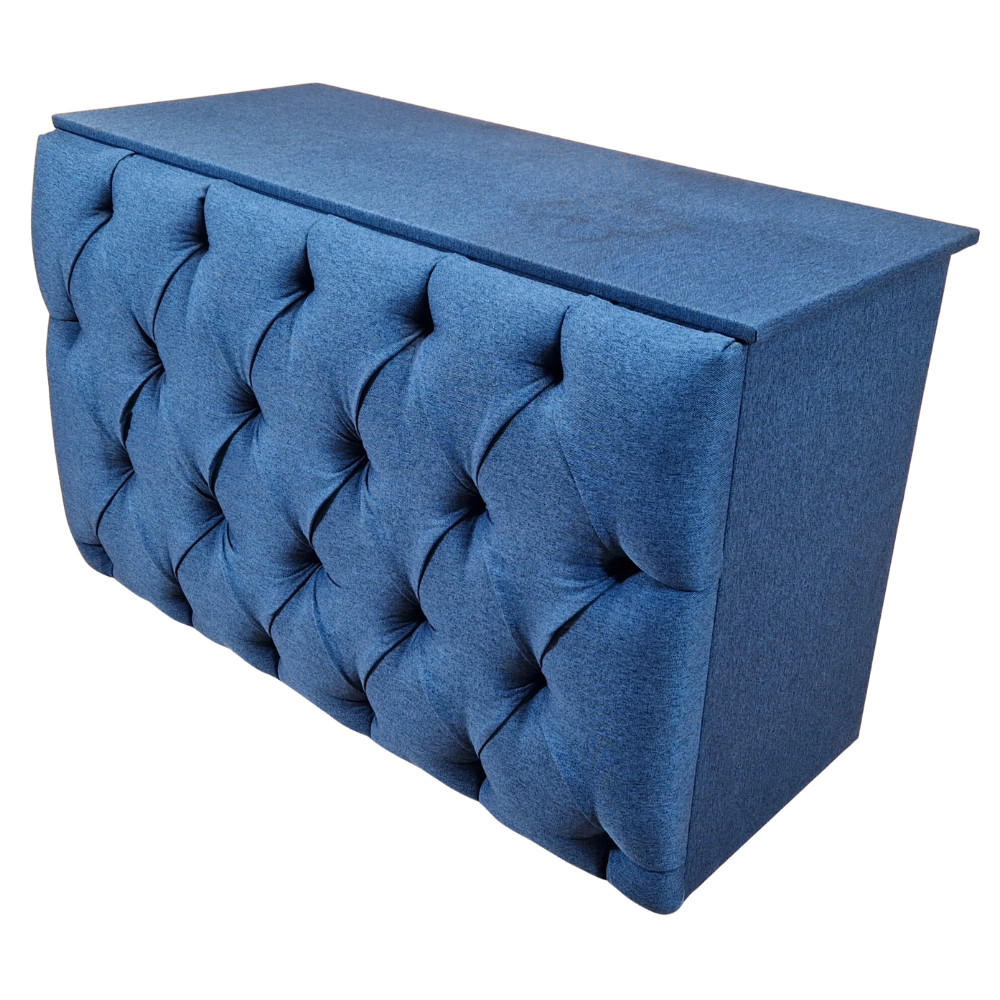 Birou Chesterfield, 120x75x50cm, Luna 30 Blue, Glasspandoor