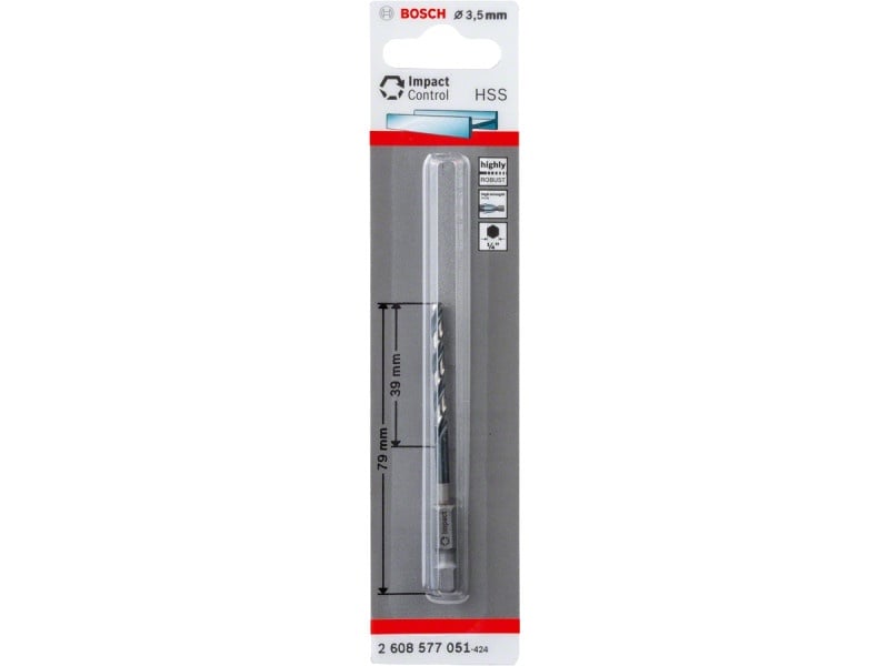 BOSCH Burghiu 3,5 x 79/39 mm HSS cu suport de burghiu