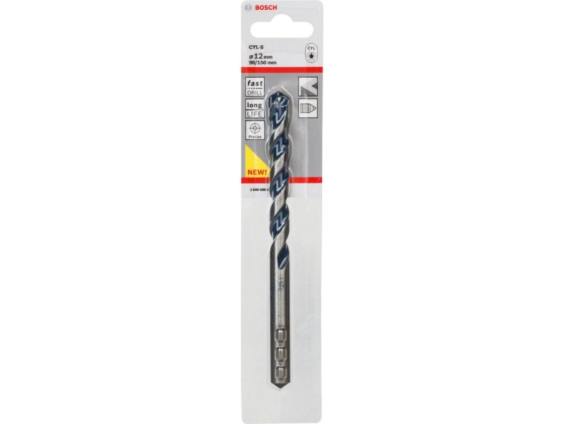 BOSCH Burghiu pentru piatră 12 x 150/90 mm cu două tăișuri CYL-5