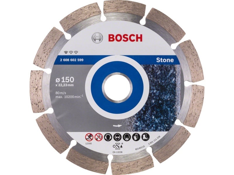 BOSCH Disc de tăiere diamantat 150 x 2,0 x 10 x 22,2 mm segmentat Standard pentru piatră