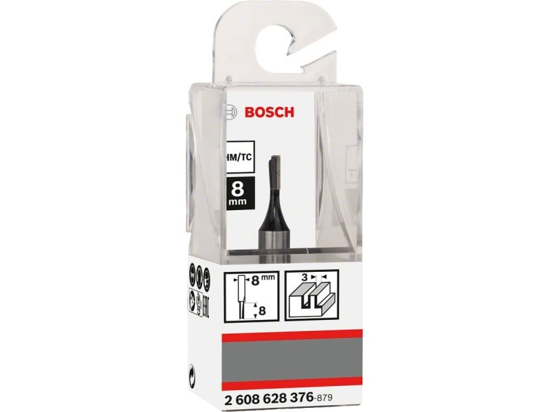 BOSCH Freză cu muchii drepte din carbură 3,0 x 8,0 x 51 x 8 mm