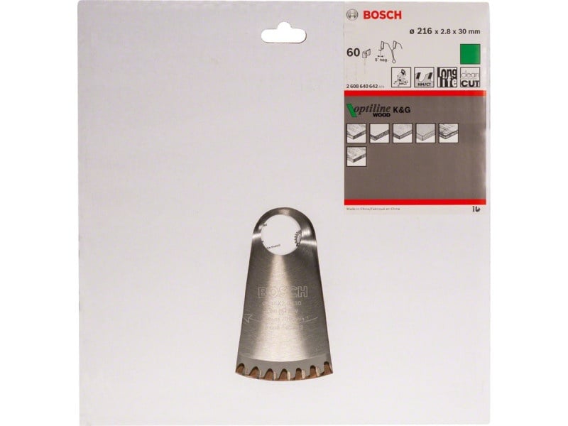 BOSCH Lamă de ferăstrău pentru lemn 216 x 30 x 2,8 mm / 60T Optiline Wood ATB / N