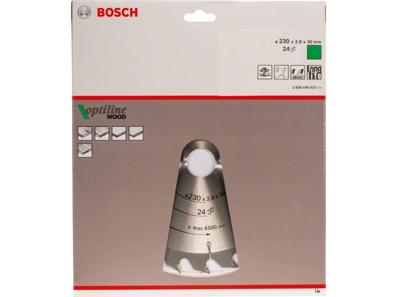 BOSCH Lamă de ferăstrău pentru lemn 230 x 30 x 2,8 mm / 24T Optiline Wood ATB