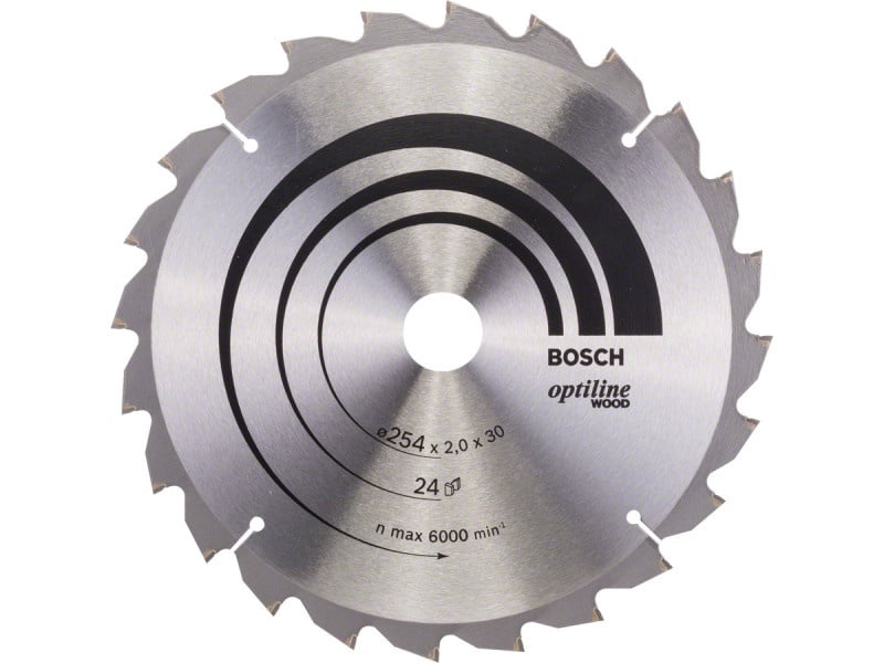 BOSCH Lamă de ferăstrău pentru lemn 254 x 30 x 2,0 mm / 24T Optiline Wood ATB / N