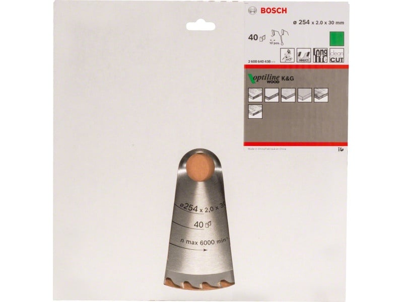 BOSCH Lamă de ferăstrău pentru lemn 254 x 30 x 2,0 mm / 40T Optiline Wood ATB