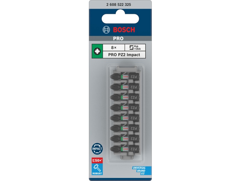 BOSCH PRO Bithegy PZ2 x 8db / 25 mm Pick & Click - 1 | YEO