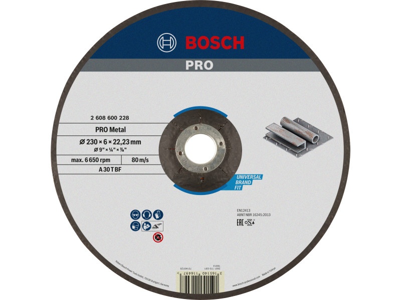 BOSCH PRO Disc de curățare pentru metal 230 x 6,0 x 22,2 mm A 30 T BF (oSa)