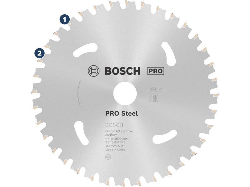BOSCH PRO Lamă de ferăstrău pentru metal 160 x 20 x 1,6 mm / 36T - 2 | YEO