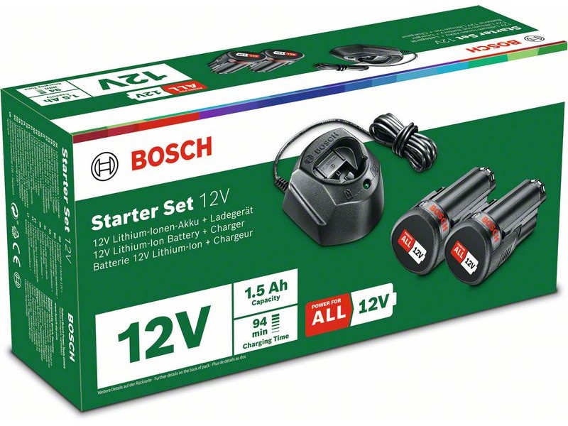 BOSCH Set baterii PBA 12V / 2 baterii de 1,5 Ah + încărcător GAL 1210 CV