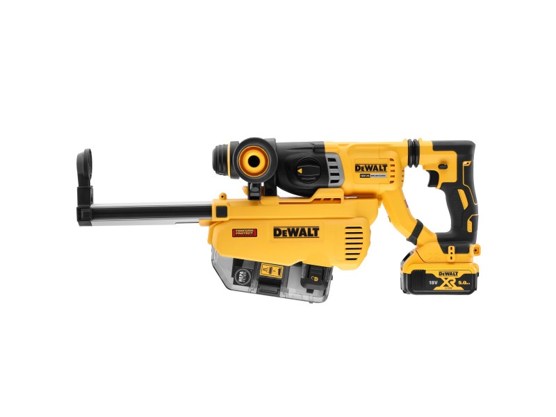 Burghiu cu percuție DEWALT cu acumulator 18 V SDS-Plus fără perie de carbon (1 x acumulator 5.0 Ah + încărcător) DCH263P1 - 3 | YEO