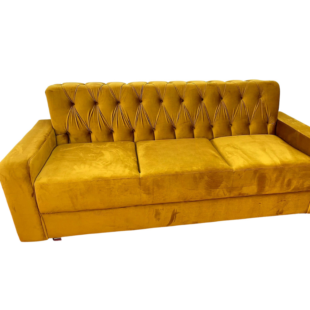 Canapea Fixa Little Chester, 3 locuri, 195x83x85cm, Velutto 08 Mustard, Glasspandoor - 1 | YEO