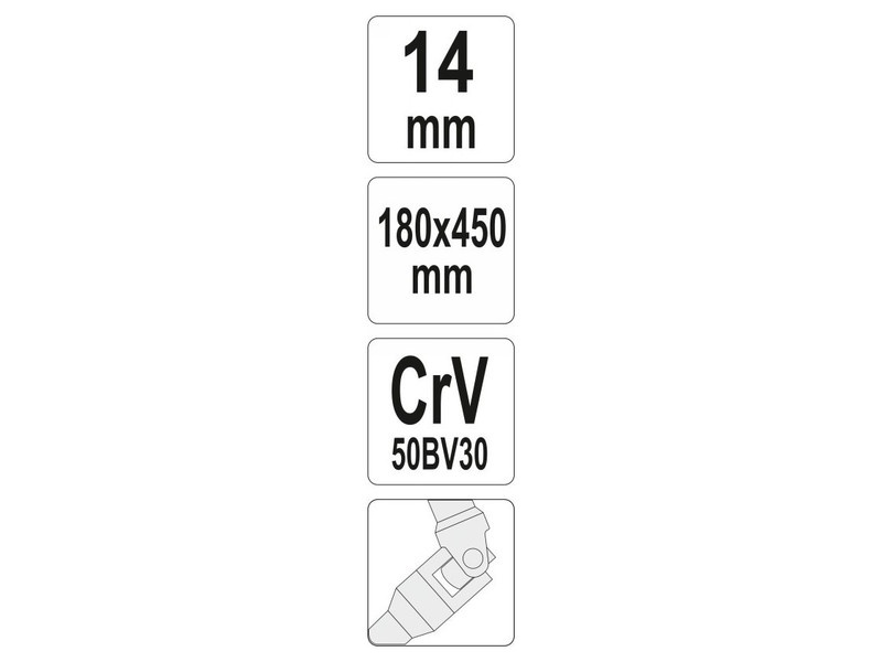 Cheie în T cu balamale YATO 14 mm / 450 mm CrV