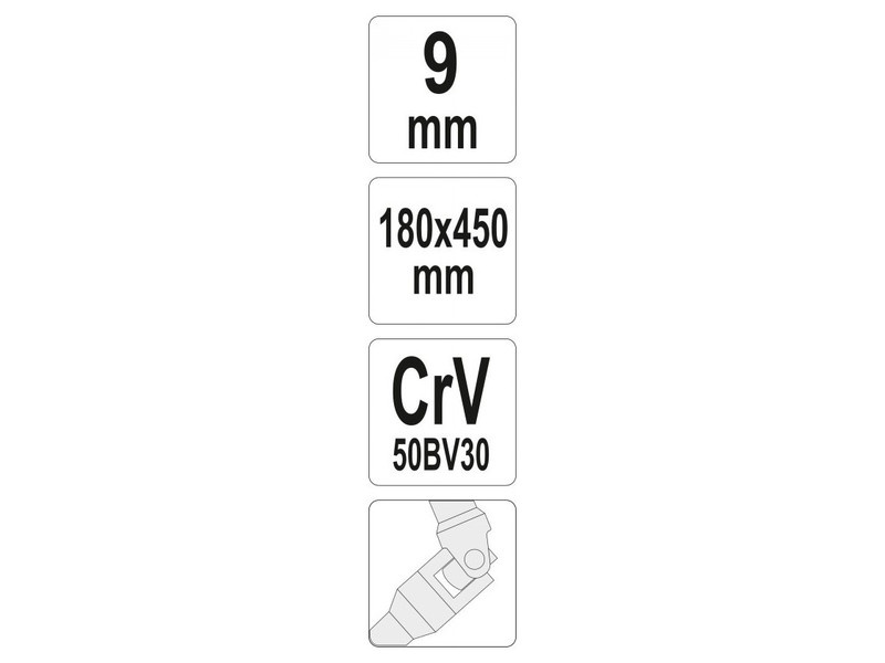 Cheie în T cu balamale YATO 9 mm / 450 mm CrV