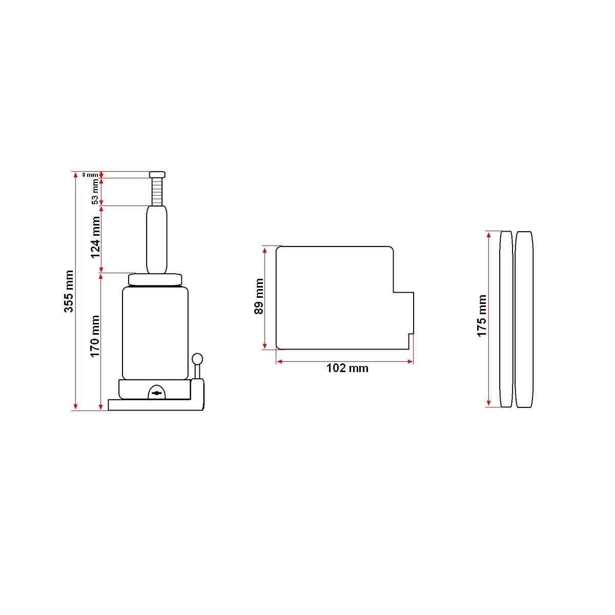 Cric hidraulic 4 tone 178 mm, Cod: BK82102, Brand: BRECKNER GERMANY