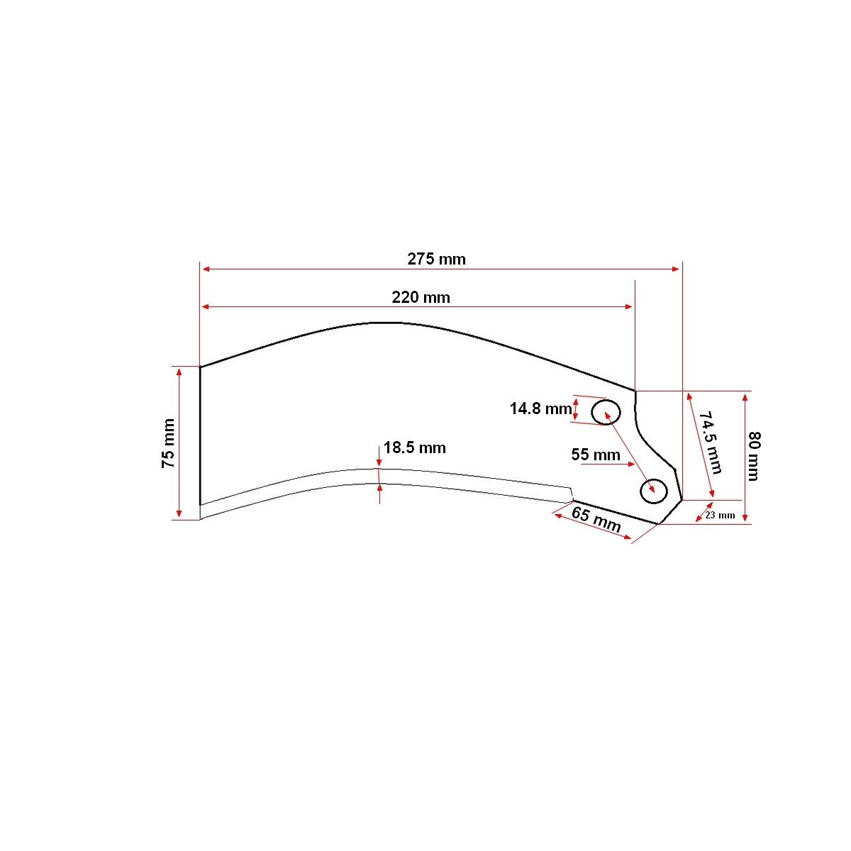 Cutit dreapta brat frontal pentru scarificator, Cod: DISTF59, Brand: BRECKNER GERMANY - 3 | YEO