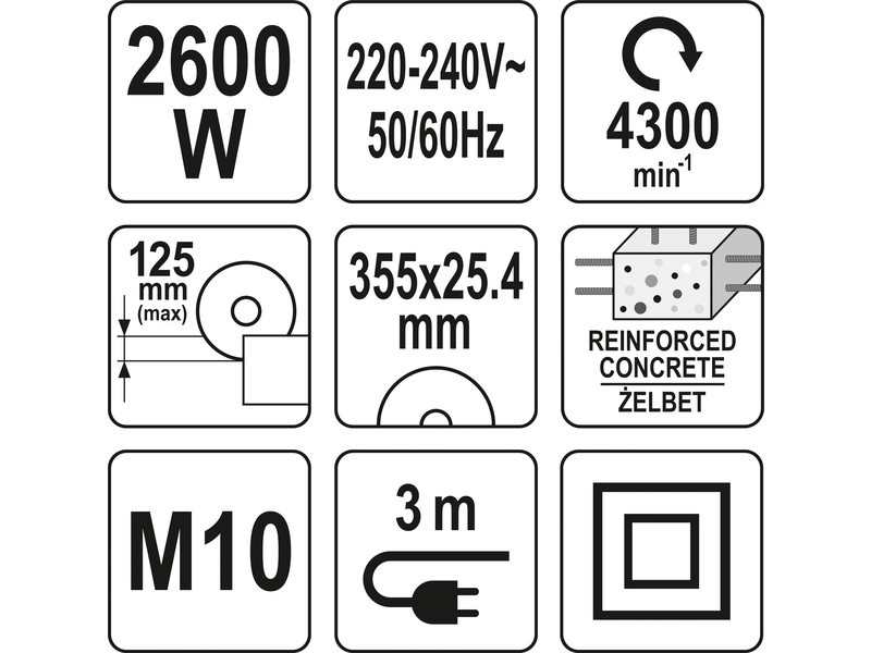 Cutter de beton YATO 350 mm 2600 W - 5 | YEO