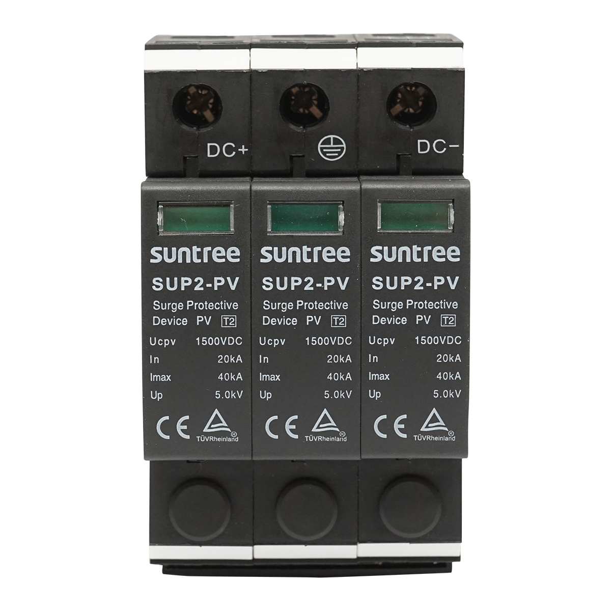 Descarcator la supratensiune cu semnalizare pentru sisteme fotovoltaice DC 3P tip C 1500VDC, Cod: BK77748, Brand: SUNTREE - 1 | YEO