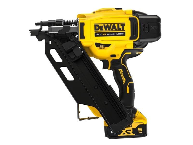 DEWALT cuie de construcție fără fir 33° 18 V (2 baterii 5.0 Ah + încărcător) în geantă - 1 | YEO