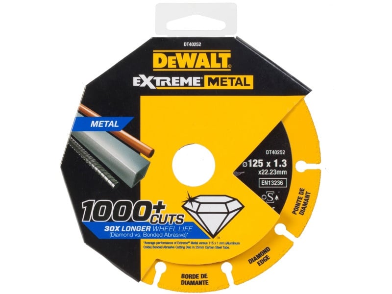 DEWALT EXTREME METAL Disc diamantat de tăiere pentru metal 125 x 1,3 x 22,2 mm (metal/alu/inox) - 2 | YEO