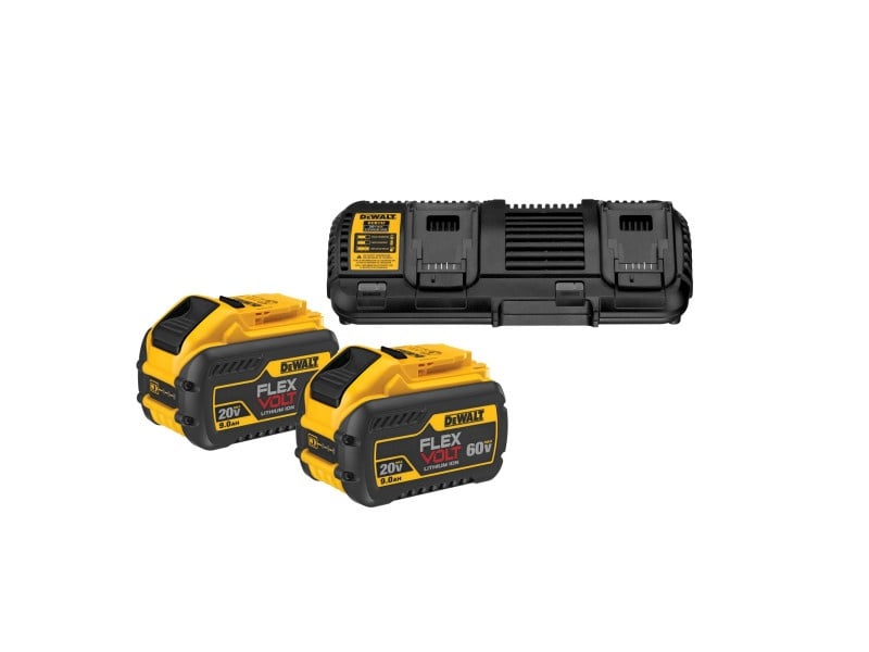 DEWALT FlexVolt Set baterie și încărcător dublu 18 V (2 baterii de 9 Ah) DCB132 x 2