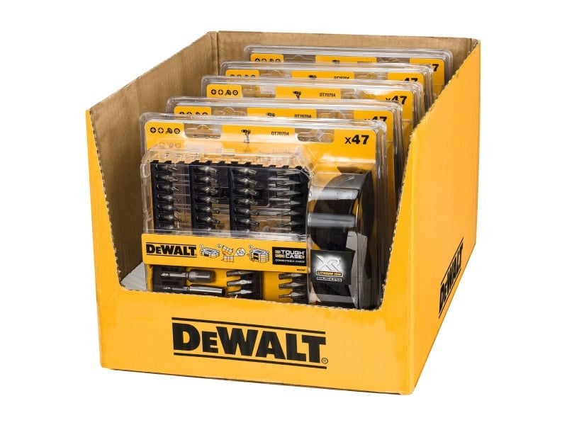 DEWALT Set cap de biți 47 piese + ochelari de protecție