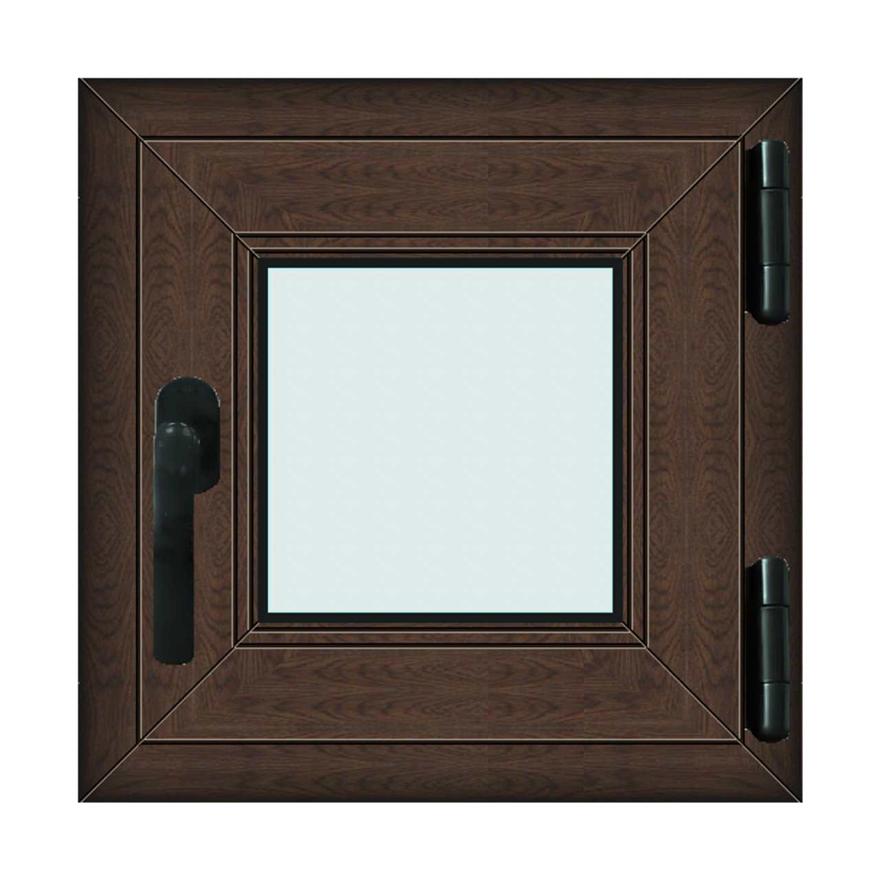 Fereastra 50x50cm, 1 canat, wenge (tabac), dreapta si rabatare, Klass, 7cm, 6 camere, 2 garnituri