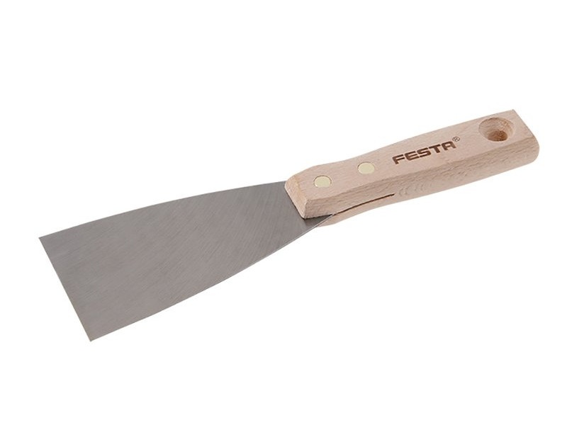 FESTA Spatulă din oțel 80 mm cu mâner din lemn