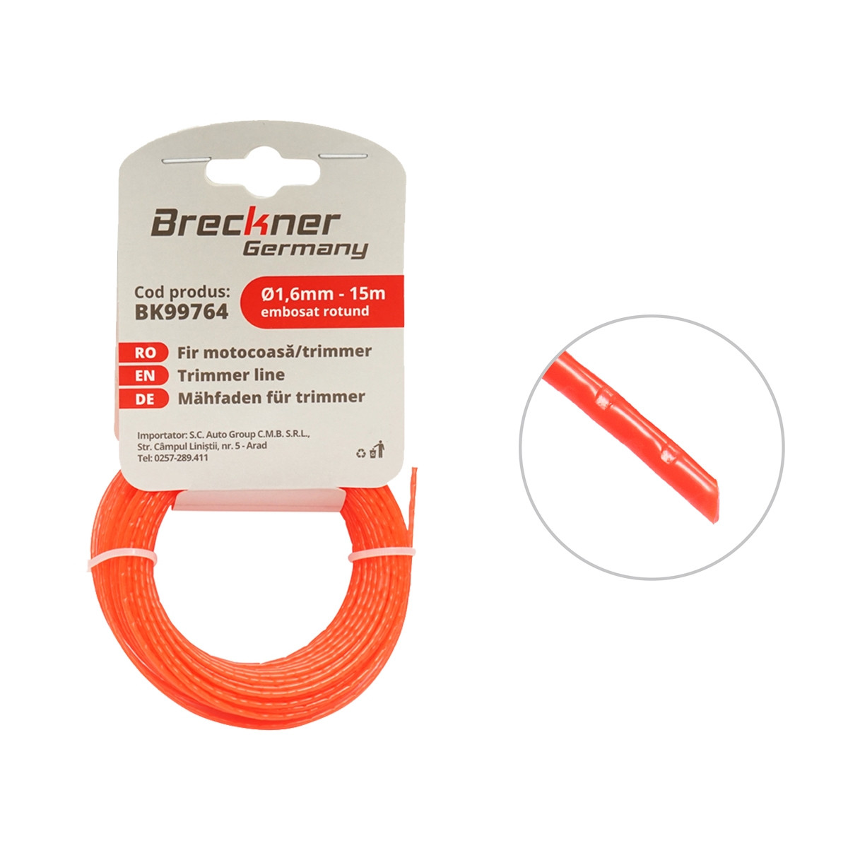 Fir patrat rasucit pentru motocoasa 3mmx15m, Cod: BK99765, Brand: BRECKNER GERMANY