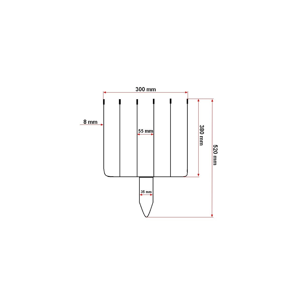 Furca metal, cu 6 coarne (fara maner), Cod: DISFW74 - 4 | YEO