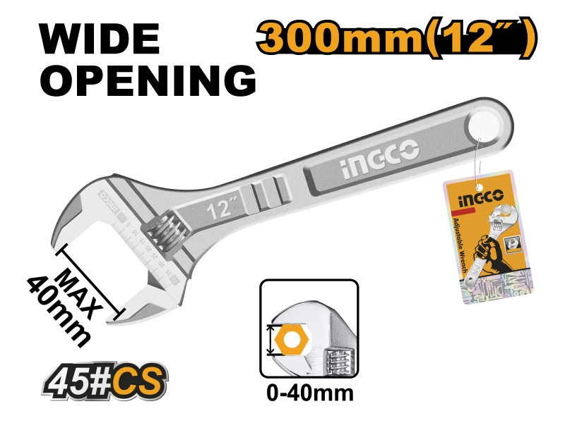 INGCO Cheie reglabilă 0-40 mm / 300 mm