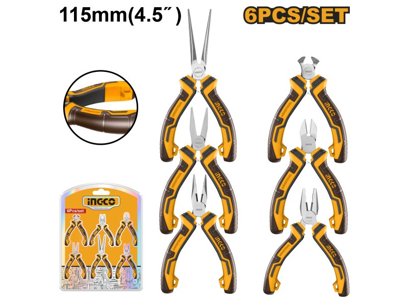 INGCO Mini clește set 6 piese 115 mm