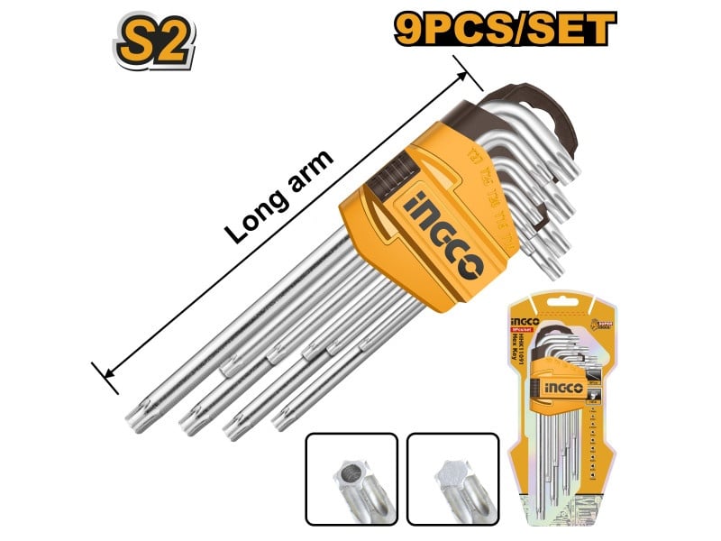 INGCO Set de chei Torx 9 piese T10-T50 S2