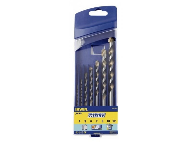 IRWIN Set universal de burghie 7 piese cilindrice (4-5-6-7-8-10-12 mm)