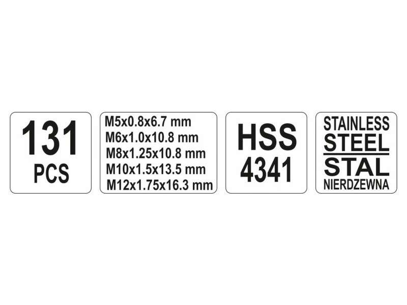 Kit de reparare a filetului YATO 131 bucăți M5-M12