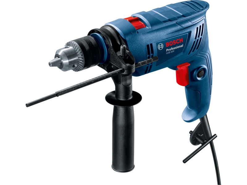 Mașină de găurit cu percuție BOSCH GSB 600 + set de accesorii din 100 de piese în cutie / 600 W - 1 | YEO