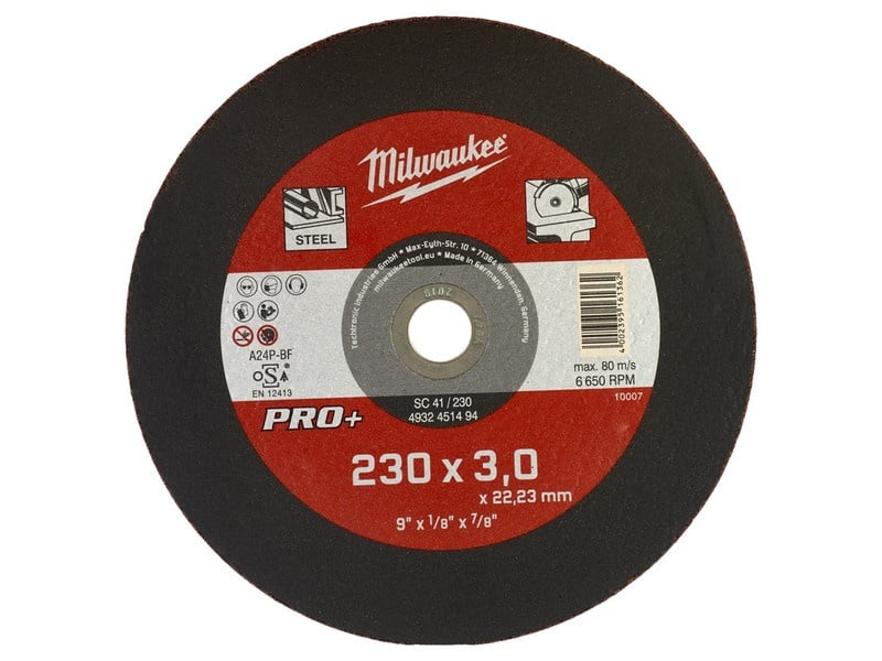 MILWAUKEE Disc de tăiere pentru metal 230 x 3,0 x 22,2 mm drept SC41 PRO+