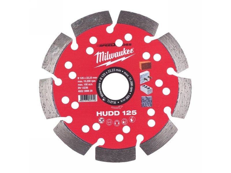 MILWAUKEE Disc diamantat de tăiere 125 x 2,6 x 10 x 22,2 mm segmentat HUDD