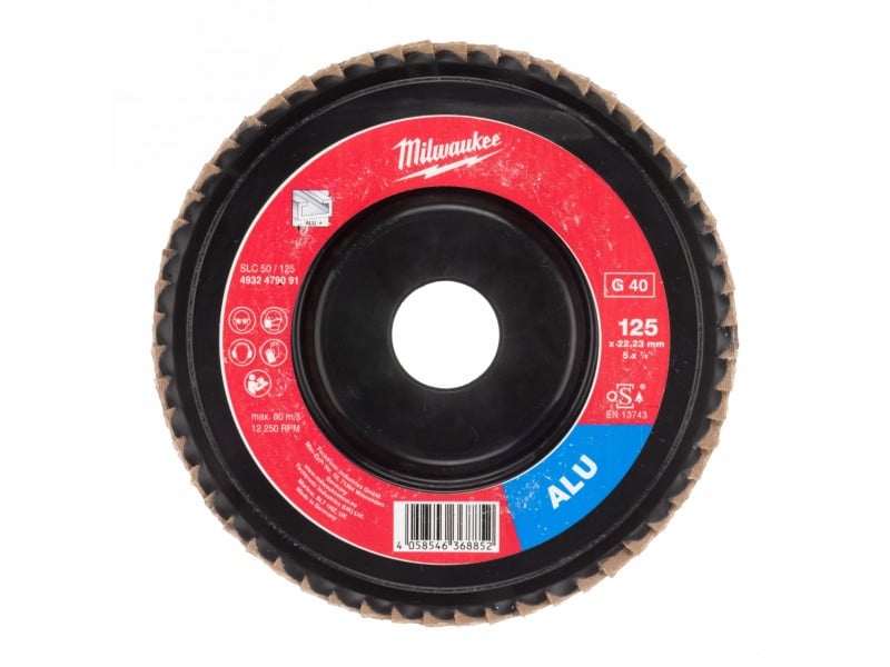 MILWAUKEE Disc lamelar pentru aluminiu 125 x 22,2 mm / P40 - 1 | YEO