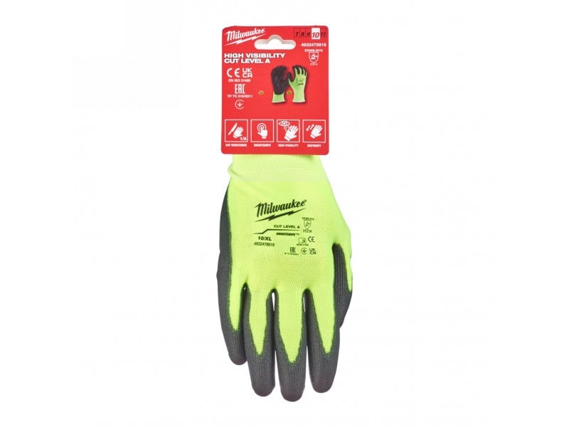 MILWAUKEE Mănuși de siguranță rezistente la tăieturi, vopsite în PU 1/A - XL/10 Hi-Vis - 1 | YEO