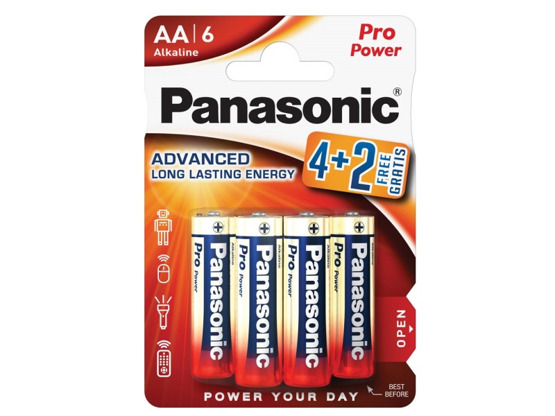 PANASONIC AA/pencil baterii alcaline cu durată de viață foarte lungă 1,5 V (6 buc)