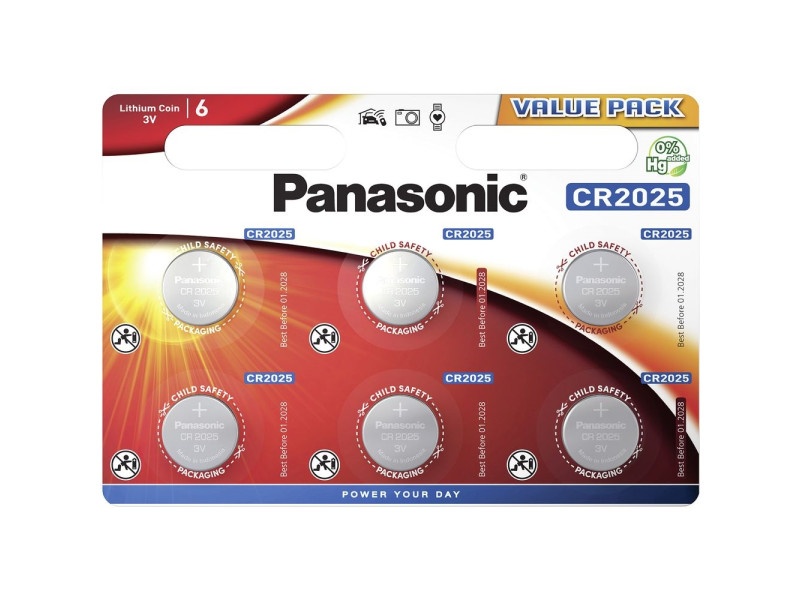 PANASONIC CR2025 celulă buton litiu 3 V (6 buc)