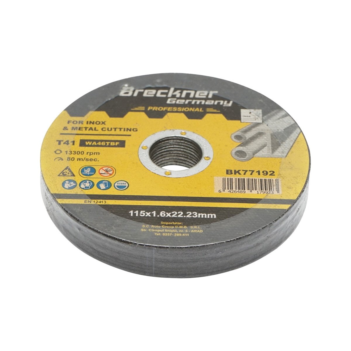 Panza disc flex pentru taiat si polizat inox T41 115x1.6x22mm, Cod: BK77192, Brand: BRECKNER GERMANY