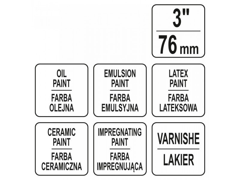 Perie YATO 3" / 76 mm cu peri amestecați - 2 | YEO