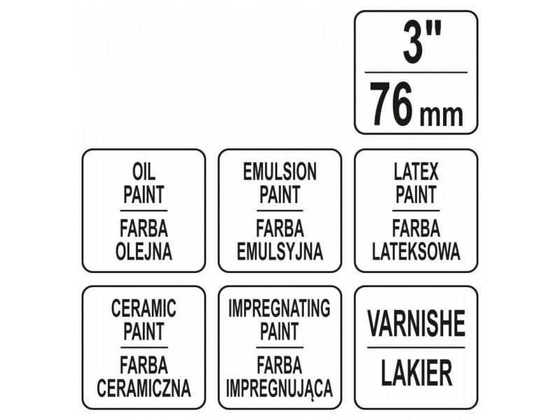 Perie YATO 3" / 76 mm păr sintetic - 2 | YEO