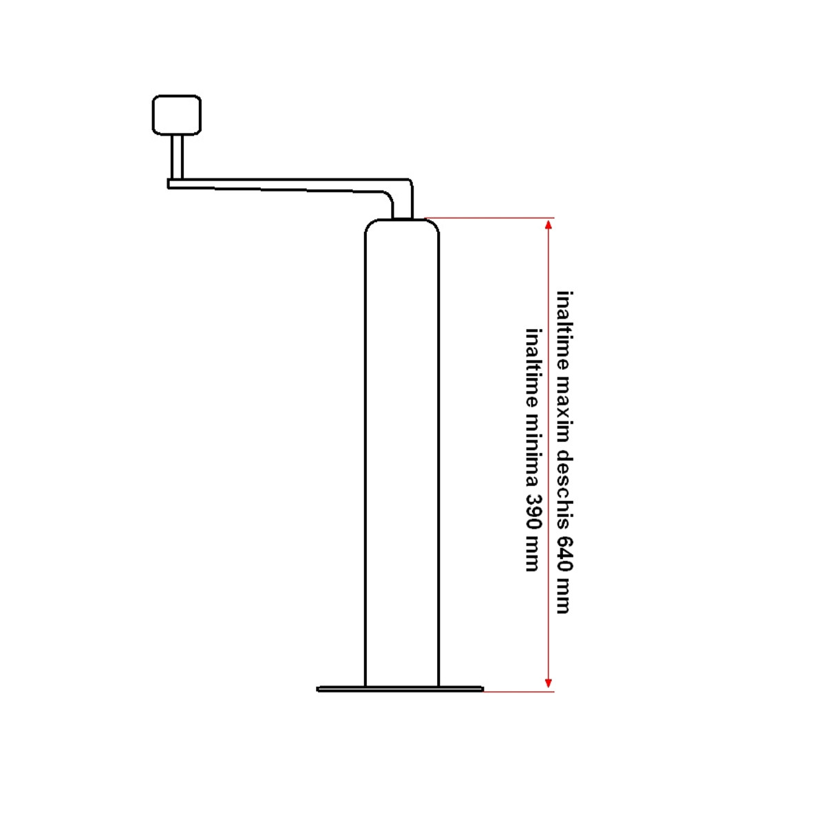 Picior de sprijin reglabil pentru remorca diametru 48mm inaltime minima 390mm, maxima 640mm Cod: BK92788, Echivalență: DISGB88, Breckner Germany - 3 | YEO