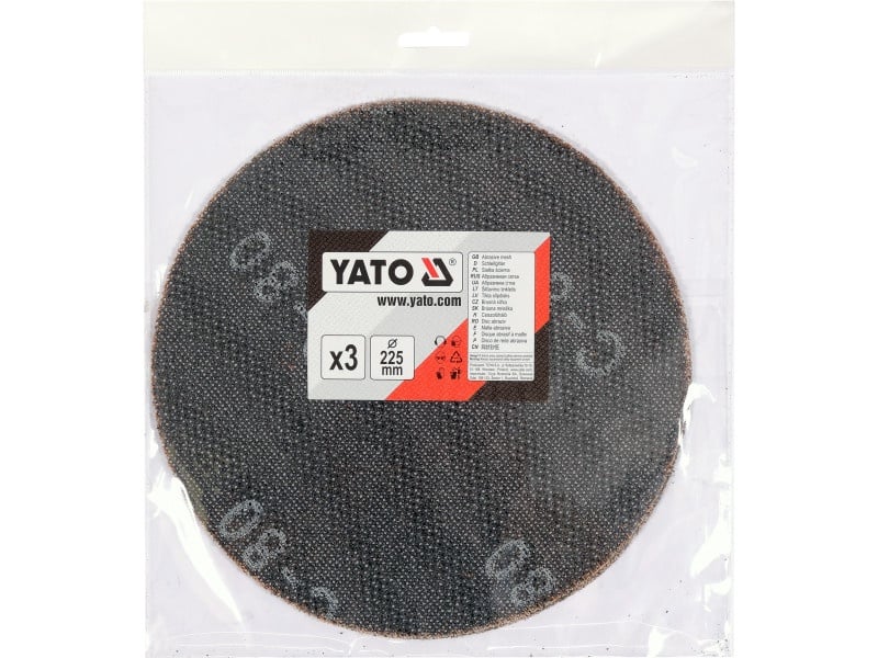 Plasă de șlefuit YATO Velcro 225 mm / P80 (3 buc) - 1 | YEO